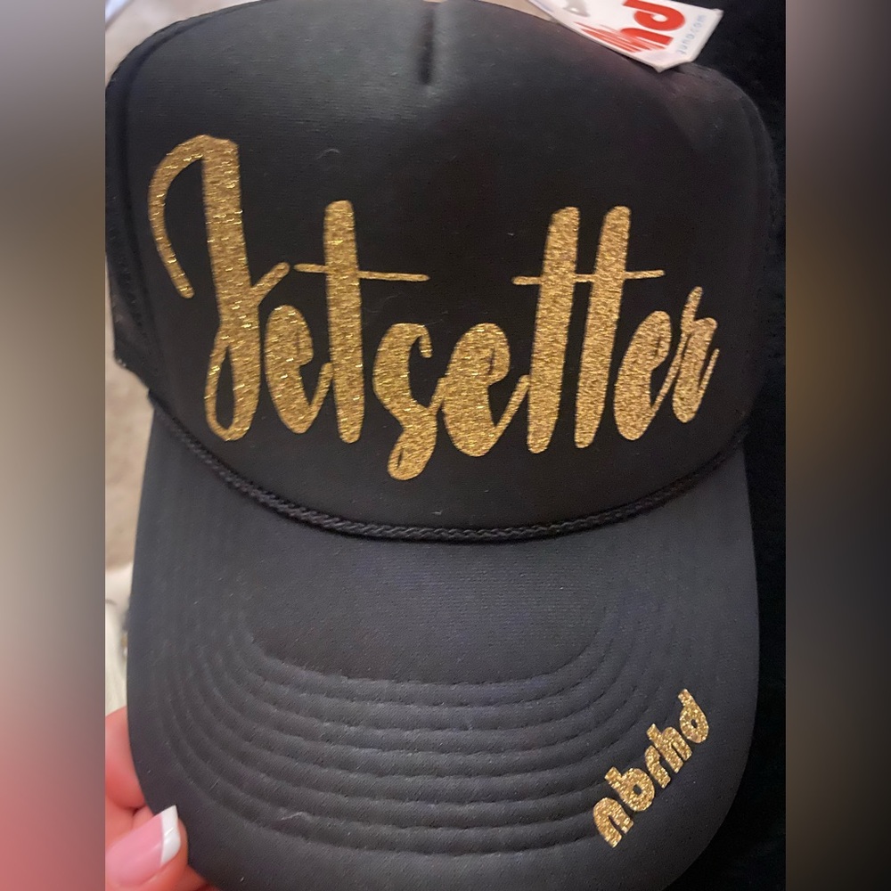 Black and Gold glitter Jetsetter' Cap